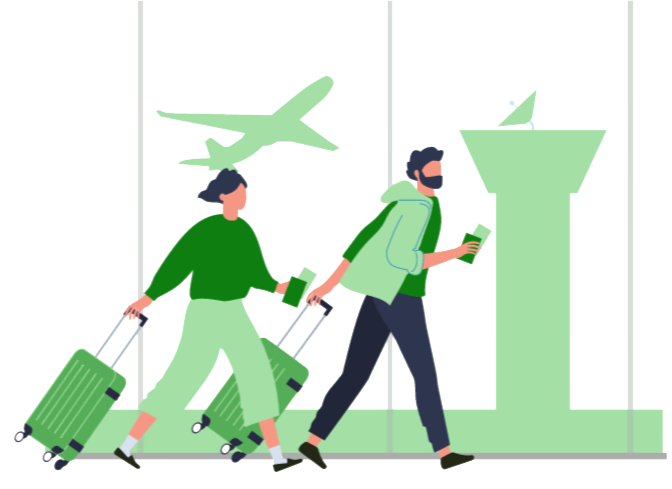 man and woman at airport